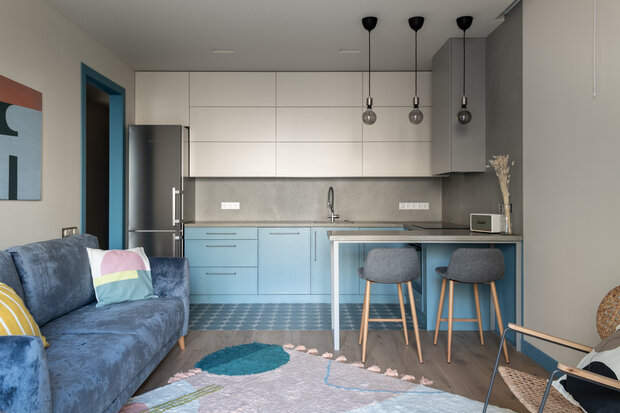 Фотография: Кухня и столовая в стиле Современный, Квартира, Проект недели, Москва, 3 комнаты, 60-90 метров, Людмила Данилевич – фото на INMYROOM