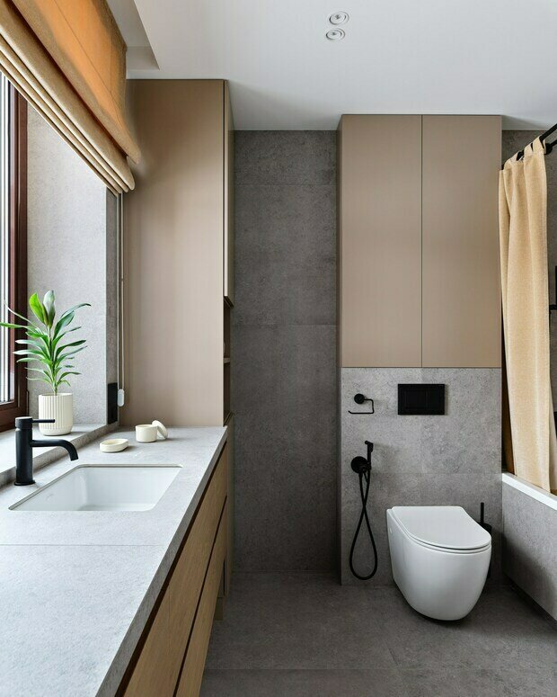 Фотография: Ванная в стиле Современный, Минимализм, Дом, Проект дня, Дом и дача, Ленинградская область, 4 и больше, Более 90 метров, Анара Беркалиева – фото на INMYROOM