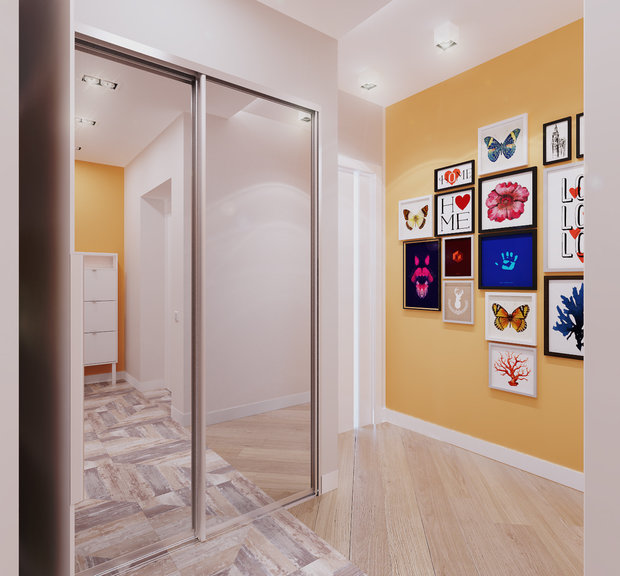 Фотография: Прихожая в стиле Скандинавский, Квартира, Проект недели, новостройка, Монолитный дом, 2 комнаты, 60-90 метров, Тюмень, Kaplun&Osipov – фото на INMYROOM