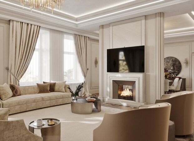 Фото из портфолио Классический интерьер двухуровневой квартиры  – фотографии дизайна интерьеров на INMYROOM