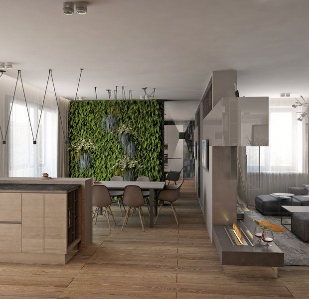 Фото из портфолио Гостиная, кухня-столовая. – фотографии дизайна интерьеров на INMYROOM