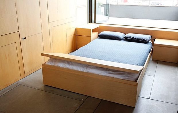 Фотография: Спальня в стиле Лофт, Малогабаритная квартира, Квартира, Дома и квартиры – фото на INMYROOM