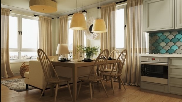 Фото из портфолио Совмещенная кухня гостиная в стиле американской классики – фотографии дизайна интерьеров на INMYROOM