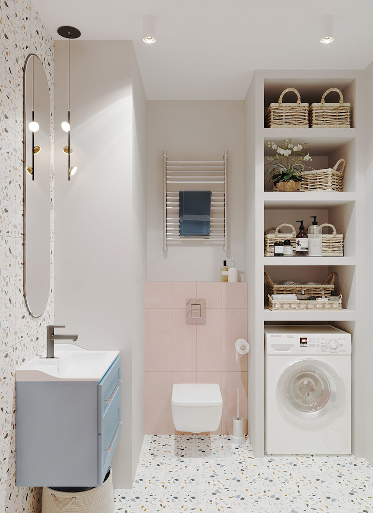 Фотография: Ванная в стиле Современный, Малогабаритная квартира, Квартира, Студия, Проект недели, Красногорск, до 40 метров, Ольга Бойцова – фото на INMYROOM Фотография: Ванная в стиле Современный, Малогабаритная квартира, Квартира, Студия, Проект недели, Красногорск, до 40 метров, Ольга Бойцова – фото на INMYROOM