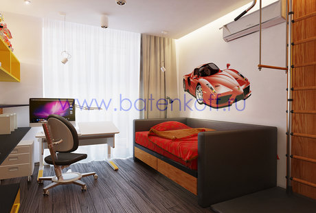 Дизайн проект комнаты для сына квартире на Ботанической.