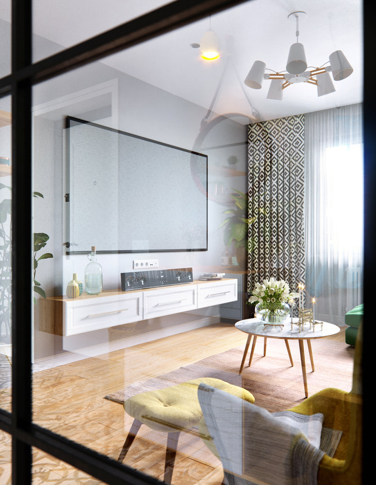 Фотография: Гостиная в стиле Скандинавский, Квартира, Проект недели, Санкт-Петербург, напольное покрытие, Панельный дом, 2 комнаты, 60-90 метров, Олег Минц, ЖК "Тойве" – фото на INMYROOM Фотография: Гостиная в стиле Скандинавский, Квартира, Проект недели, Санкт-Петербург, напольное покрытие, Панельный дом, 2 комнаты, 60-90 метров, Олег Минц, ЖК "Тойве" – фото на INMYROOM