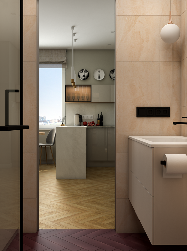 Фотография: Ванная в стиле Современный, Квартира, Проект недели, Москва, 1 комната, до 40 метров, Ольга Шакирова – фото на INMYROOM