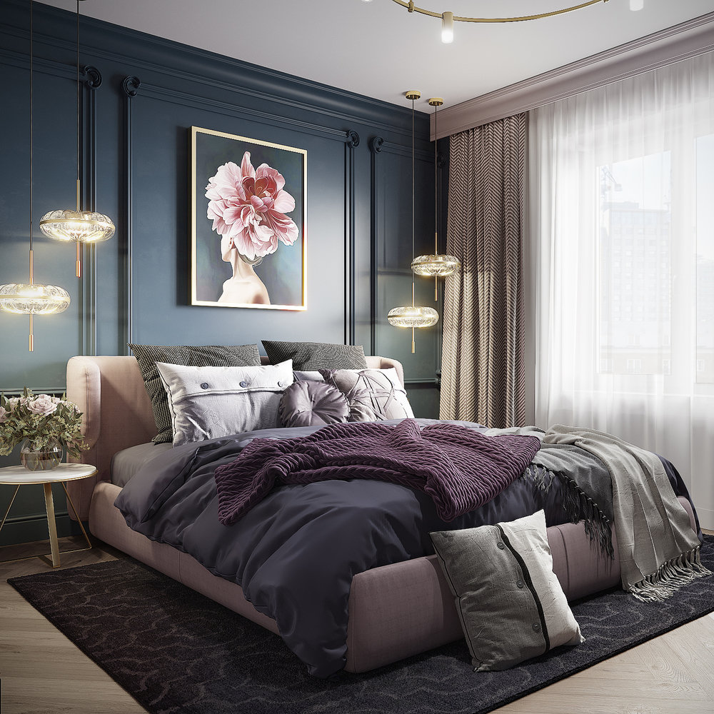 Фото из портфолио Черничная спальня – фотографии дизайна интерьеров на INMYROOM Фото из портфолио Черничная спальня – фотографии дизайна интерьеров на INMYROOM