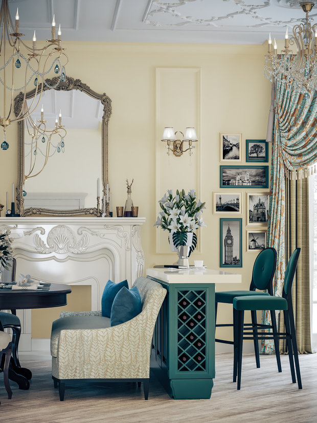 Фото из портфолио Романтичная неоклассика. Дом в Калининграде. – фотографии дизайна интерьеров на INMYROOM