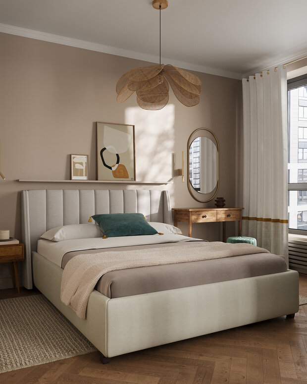 Фотография: Спальня в стиле Современный, Квартира, Проект дня, Санкт-Петербург, 3 комнаты, 60-90 метров, современный с элементами классики и французского стиля, Гера Остин, Анна Лаковская – фото на INMYROOM