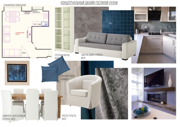 Фото из портфолио Концепт гостиной-кухни – фотографии дизайна интерьеров на INMYROOM