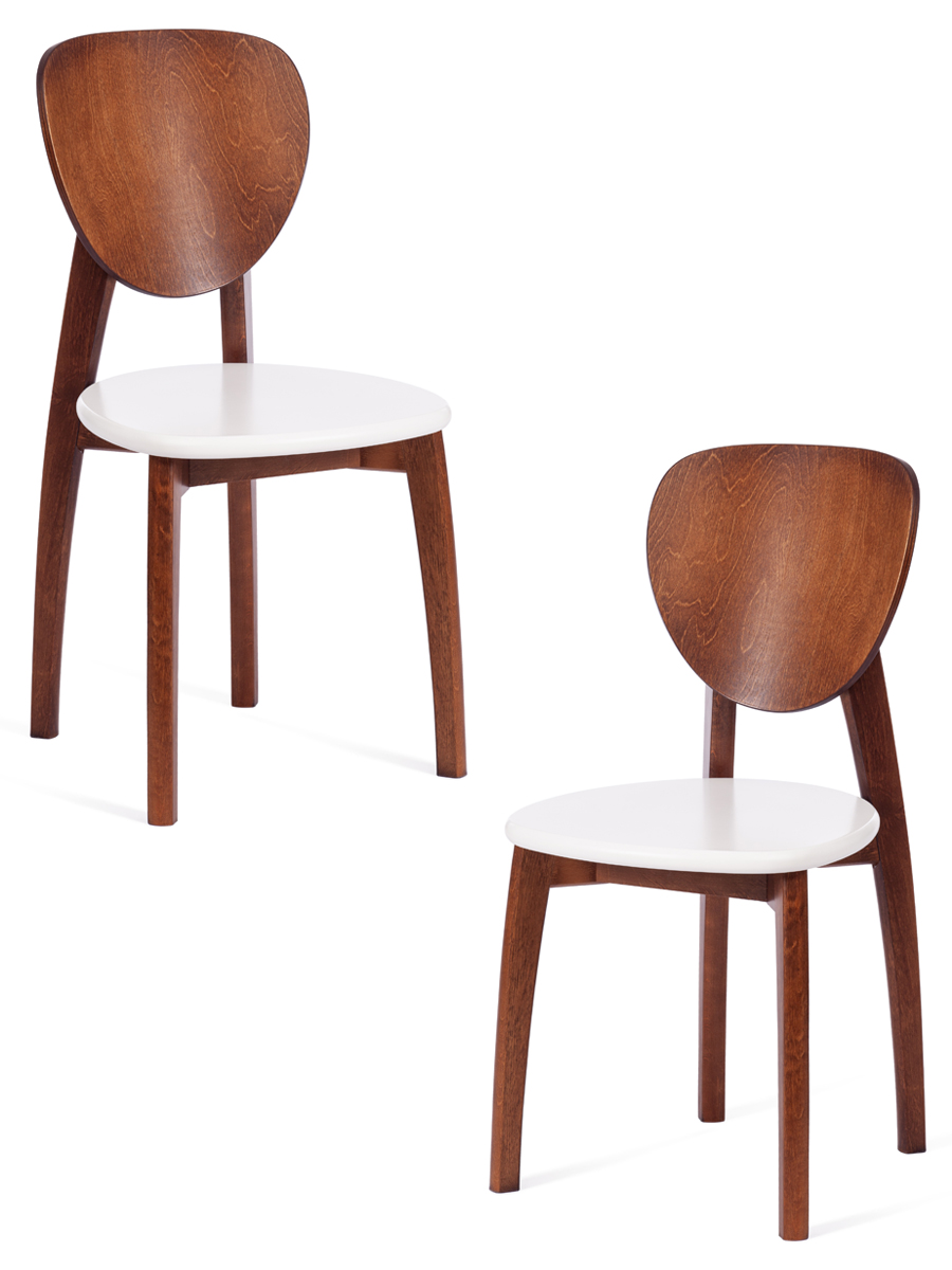 Набор из двух стульев Diamante бело-коричневого цвета