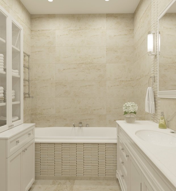 Фото из портфолио КВАРТИРА В СТИЛЕ СОВРЕМЕННАЯ КЛАССИКА - УЛ 1905 Г. Ванная комната. – фотографии дизайна интерьеров на INMYROOM