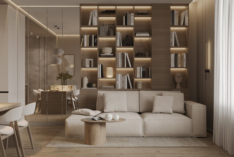 Дизайн-проект квартиры в ЖК «Дефанс» в стиле джапанди