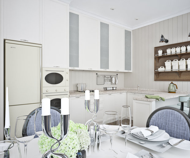 Фотография: Кухня и столовая в стиле Прованс и Кантри, Классический, Современный, Дом, Проект недели, интерьер кабинета, кухня-гостиная дизайн, Челябинск, Валерия Стенникова, Insomnia, американский стиль – фото на INMYROOM