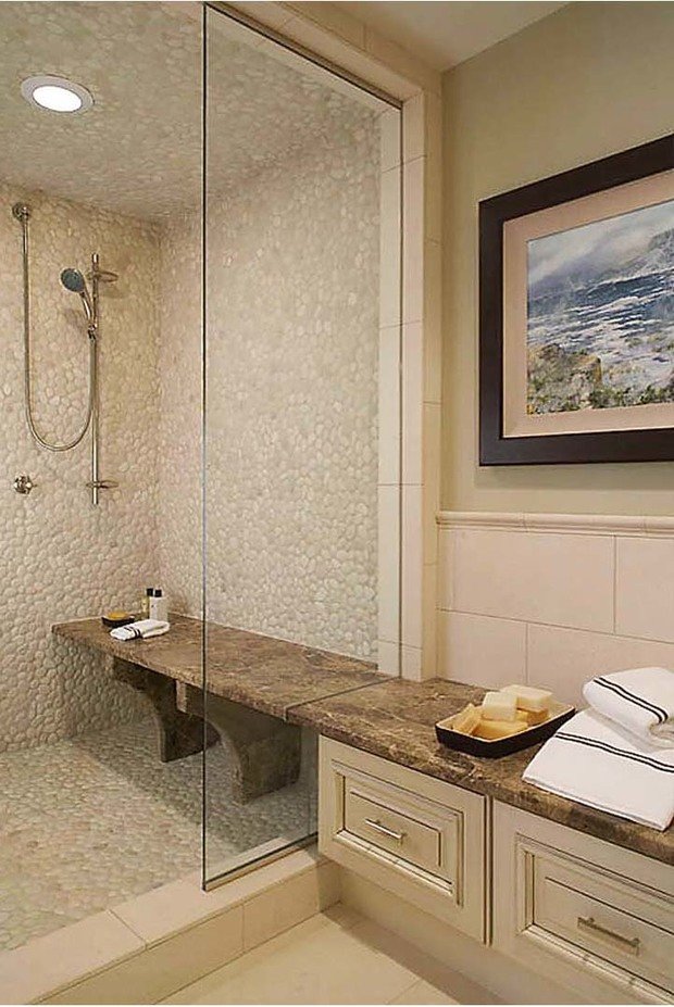 Фото из портфолио Мозаика из морской гальки  в интерьере Современная классика – фотографии дизайна интерьеров на INMYROOM