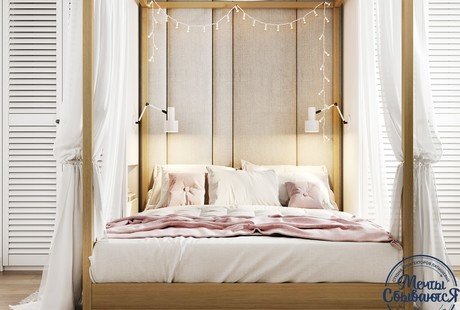 Спальня в очень светлых тонах