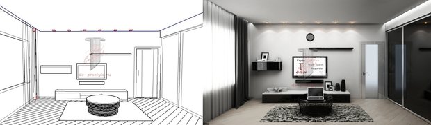 Фото из портфолио Эскиз-визуализация. – фотографии дизайна интерьеров на InMyRoom.ru