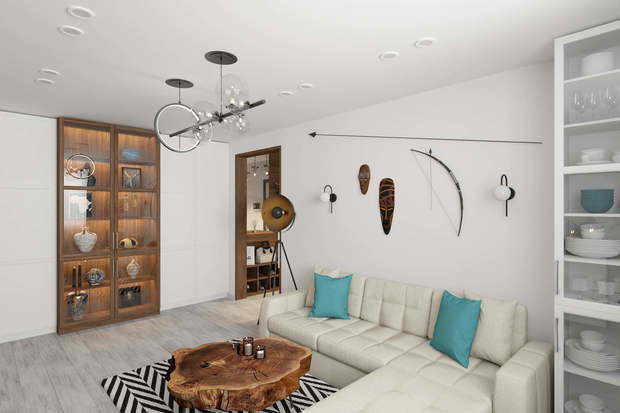 Фото из портфолио Трехкомнатная квартира 78 м2 в современном стиле, в доме серии П-44 – фотографии дизайна интерьеров на INMYROOM