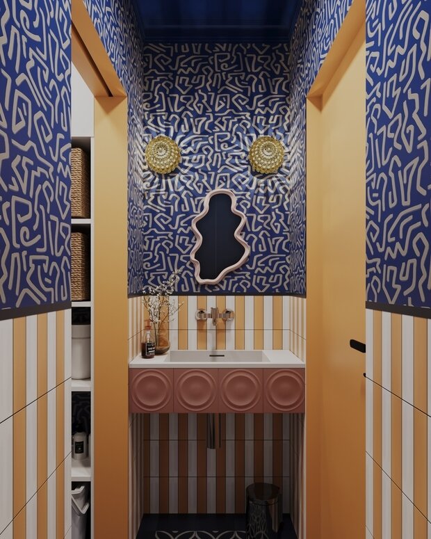 Фотография: Ванная в стиле Современный, Эклектика, Квартира, Проект дня, Москва, 3 комнаты, 60-90 метров, Анастасия Струве – фото на INMYROOM