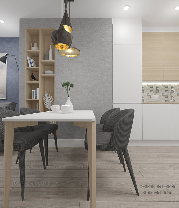Фото из портфолио Проект в серо-синих тонах – фотографии дизайна интерьеров на INMYROOM