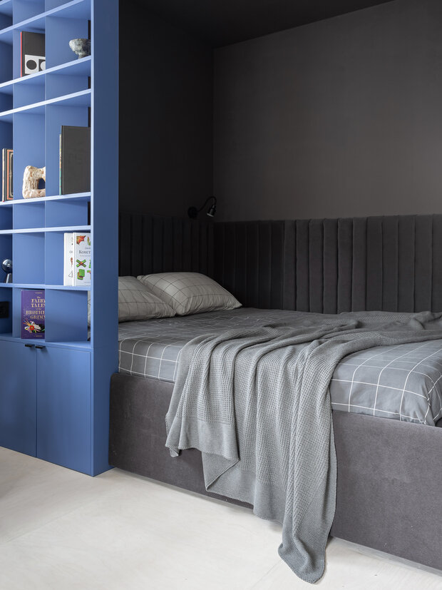 Фотография: Спальня в стиле Скандинавский, Современный, Минимализм, Малогабаритная квартира, Квартира, Проект недели, Екатеринбург, Хрущевка, 1 комната, до 40 метров, Ольга Каримова – фото на INMYROOM