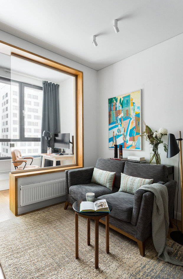 Фотография: Гостиная в стиле Скандинавский, Современный, Квартира, Проект недели, 4 и больше, 60-90 метров, Юрий Миронов – фото на INMYROOM