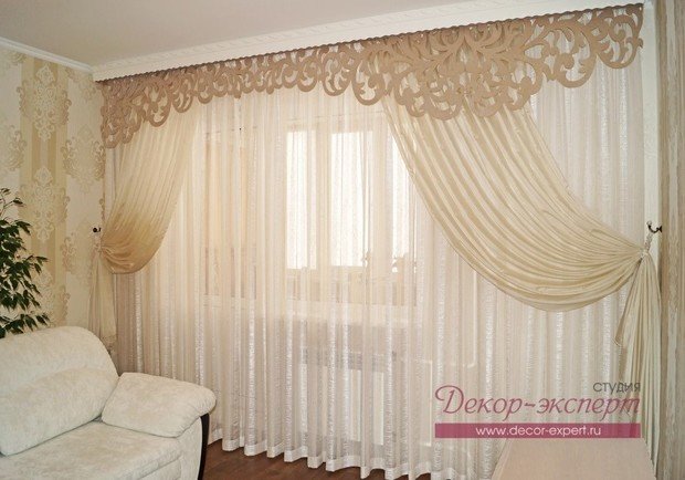 Фото из портфолио Текстильный декор для гостиной в кремовых тонах. – фотографии дизайна интерьеров на INMYROOM