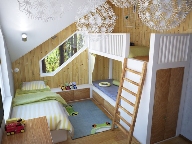 Фотография: Детская в стиле Современный, Прованс и Кантри, Дом, Проект недели, Дача, Дом и дача, Ленинградская область, Ольга Левская, каркасный дом – фото на INMYROOM