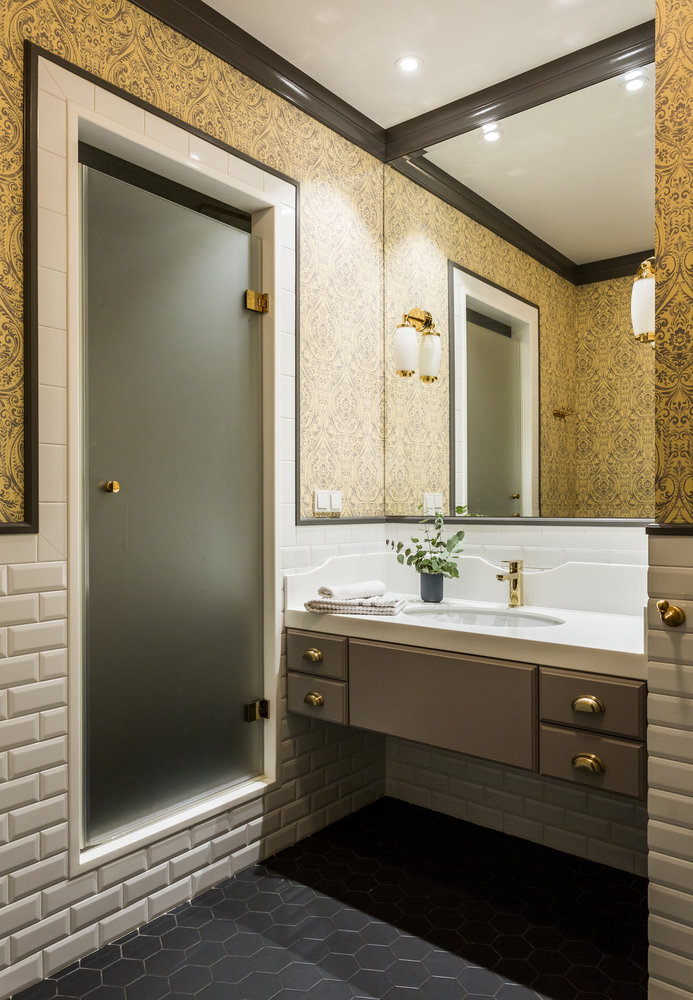 Фотография: Ванная в стиле Современный, Квартира, Проект дня, Москва, 4 и больше, Более 90 метров, Монолитно-кирпичный, Маша Файнберг – фото на INMYROOM Фотография: Ванная в стиле Современный, Квартира, Проект дня, Москва, 4 и больше, Более 90 метров, Монолитно-кирпичный, Маша Файнберг – фото на INMYROOM