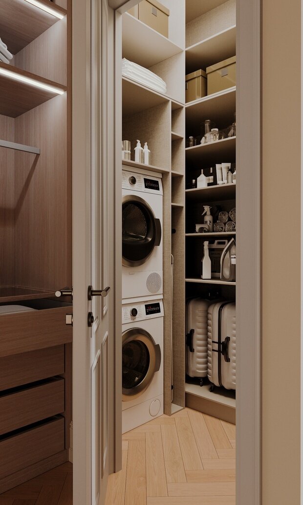 Фотография: Гардеробная в стиле Современный, Эклектика, Квартира, Проект дня, Санкт-Петербург, 4 и больше, Более 90 метров, CHE DESIGN – фото на INMYROOM