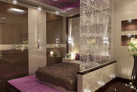 Сиреневая спальня в современном стиле