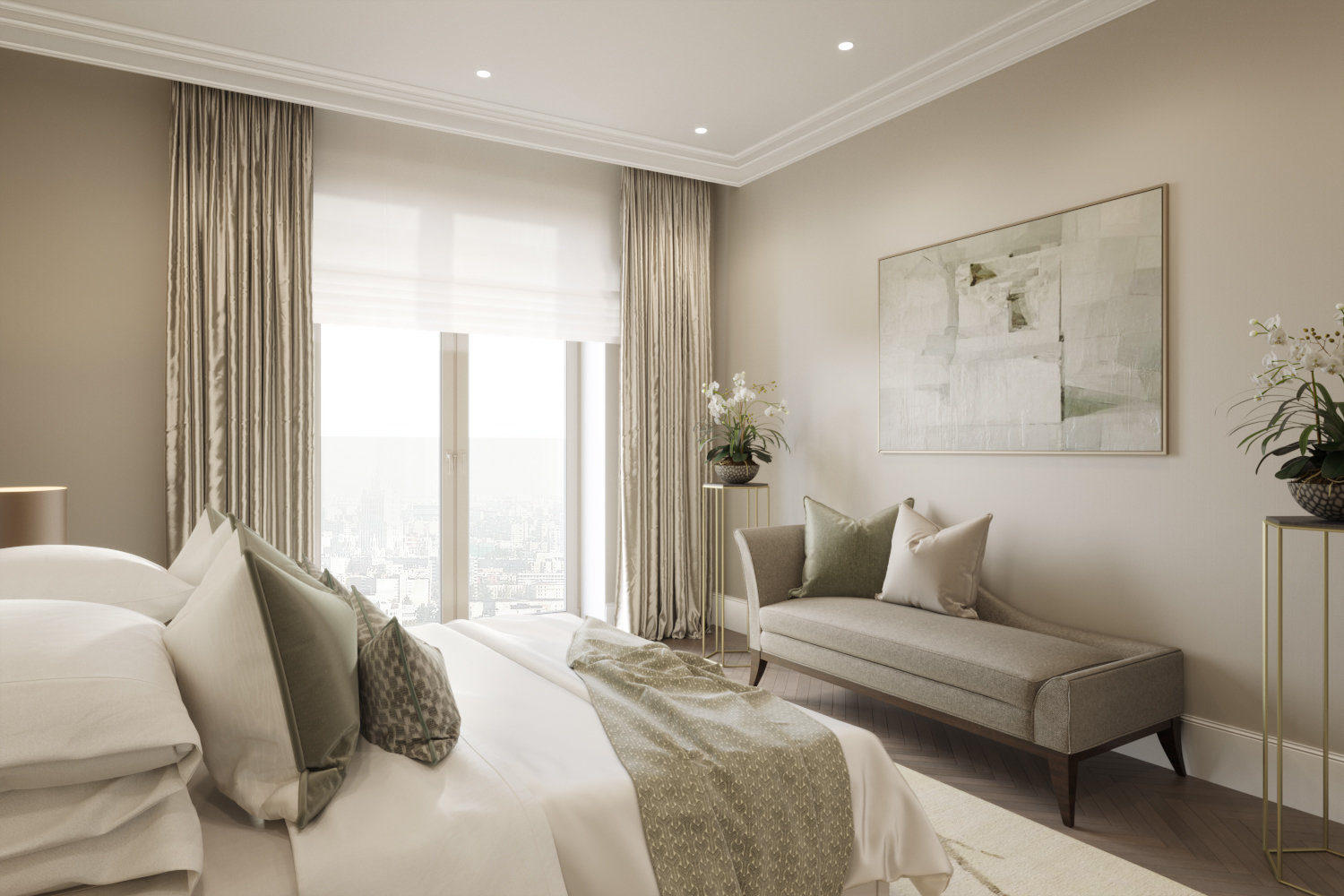 Фотография: Спальня в стиле Современный, Квартира, Проект недели, Москва, 2 комнаты, 60-90 метров, Монолитно-кирпичный, Анастасия Павлова – фото на INMYROOM Фотография: Спальня в стиле Современный, Квартира, Проект недели, Москва, 2 комнаты, 60-90 метров, Монолитно-кирпичный, Анастасия Павлова – фото на INMYROOM