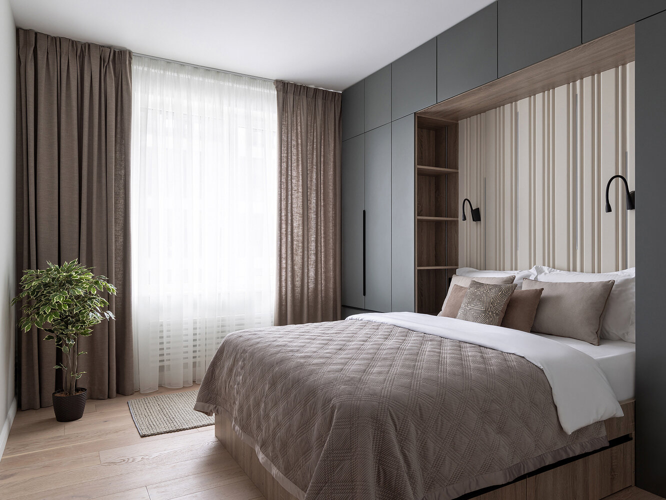 Фотография: Спальня в стиле Современный, Минимализм, Квартира, Проект недели, Санкт-Петербург, 4 и больше, Более 90 метров, Анастасия Курганова – фото на INMYROOM Фотография: Спальня в стиле Современный, Минимализм, Квартира, Проект недели, Санкт-Петербург, 4 и больше, Более 90 метров, Анастасия Курганова – фото на INMYROOM