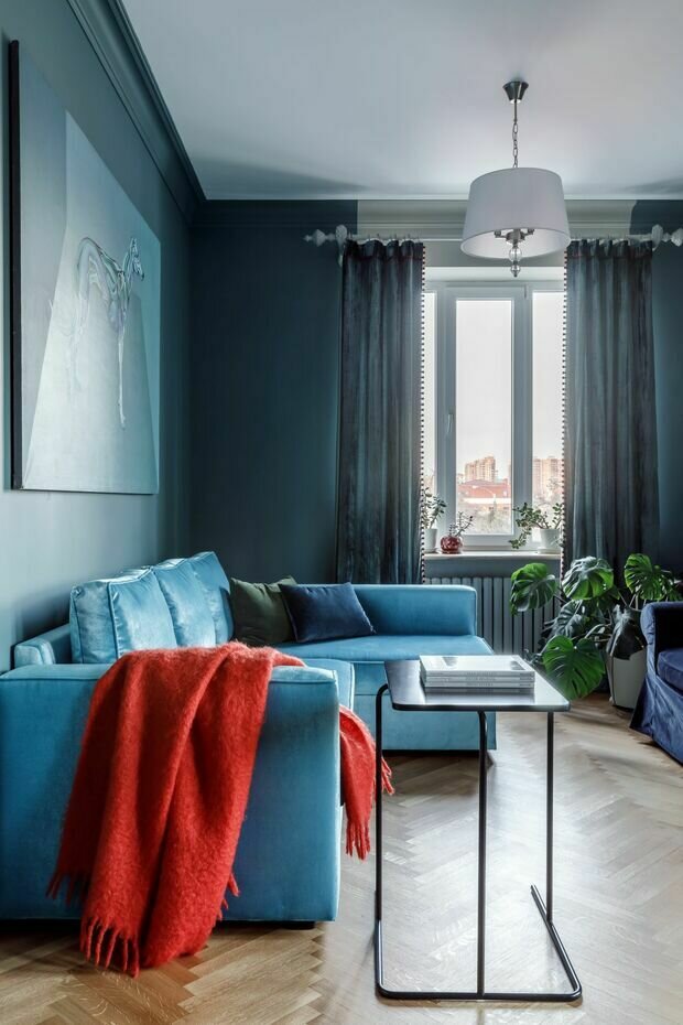 Фотография: Гостиная в стиле Современный, Эклектика, Квартира, Проект недели, дизайн интерьера в сталинке, Сталинка, 4 и больше, Более 90 метров – фото на INMYROOM