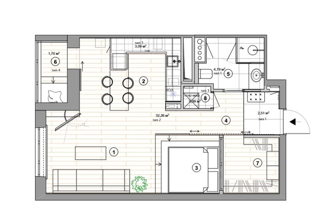 Фото из портфолио Дизайн квартиры 50 м² в стиле лофт в Москве – фотографии дизайна интерьеров на INMYROOM