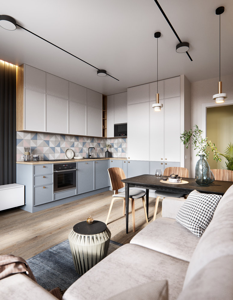 Фотография: Кухня и столовая в стиле Современный, Скандинавский, Квартира, Проект недели, Санкт-Петербург, 3 комнаты, 60-90 метров, Олег Минц – фото на INMYROOM