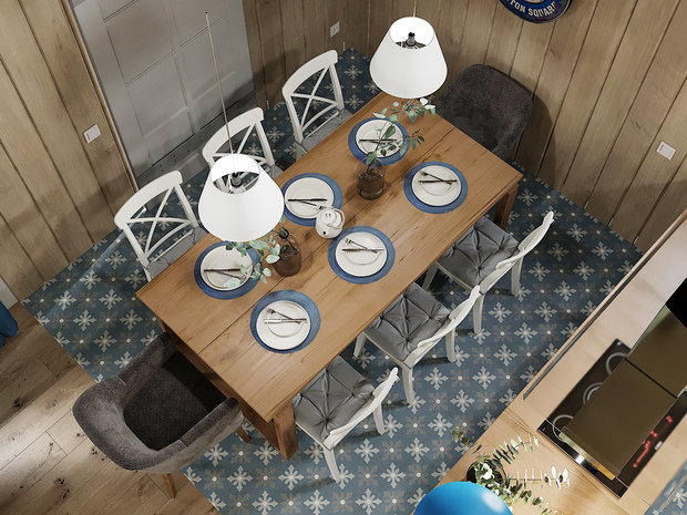 Фотография: Кухня и столовая в стиле Скандинавский, Дом, Проект недели, Дом и дача, Татьяна Воронцова, каркасный дом, 4 и больше, Дизайн-студия «Цуккини», Более 90 метров – фото на INMYROOM