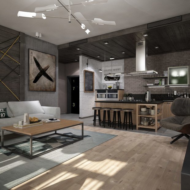 Фото из портфолио Лофт пространство для молодой пары – фотографии дизайна интерьеров на INMYROOM