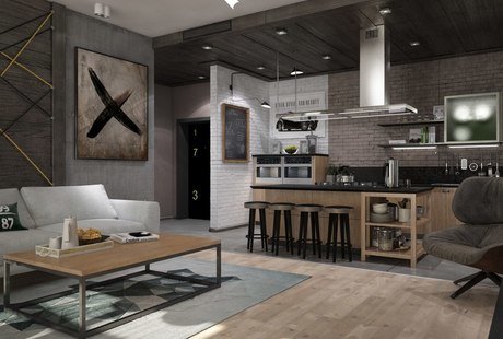 Лофт пространство для молодой пары