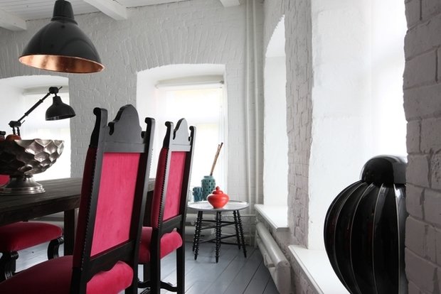 Фотография: Кухня и столовая в стиле Лофт, Эклектика, Декор интерьера, Квартира, Цвет в интерьере, Дома и квартиры, Стены, Екатерина Блохина – фото на INMYROOM