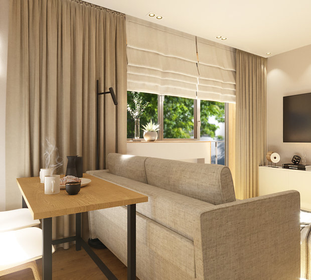 Фото из портфолио Дизайн маленькой студии для одной невероятно активной пары – фотографии дизайна интерьеров на INMYROOM