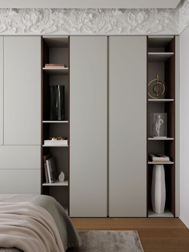 Фотография: Спальня в стиле Классический, Современный, Квартира, Проект дня, Санкт-Петербург, 3 комнаты, Более 90 метров, Елена Лебедева – фото на INMYROOM