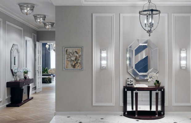 Фото из портфолио Дизайн квартиры в ЖК "Дом на Кирочной". Американская классика – фотографии дизайна интерьеров на INMYROOM