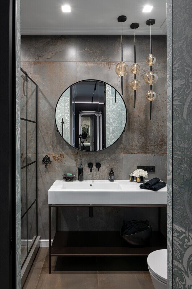 Фотография: Ванная в стиле Эклектика, Квартира, Проект дня, Калининград, Кирпичный дом, 2 комнаты, 60-90 метров, минимализм, современный, дизайн интерьера фото – фото на INMYROOM