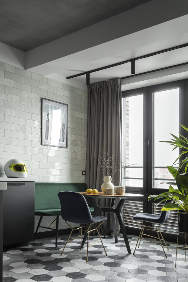 Фотография: Кухня и столовая в стиле Лофт, Квартира, Студия, Проект недели, Москва, 1 комната, до 40 метров, 40-60 метров, Влада Загайнова – фото на INMYROOM
