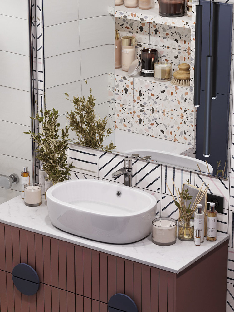 Фото из портфолио Яркий санузел для большой семьи – фотографии дизайна интерьеров на INMYROOM Фото из портфолио Яркий санузел для большой семьи – фотографии дизайна интерьеров на INMYROOM