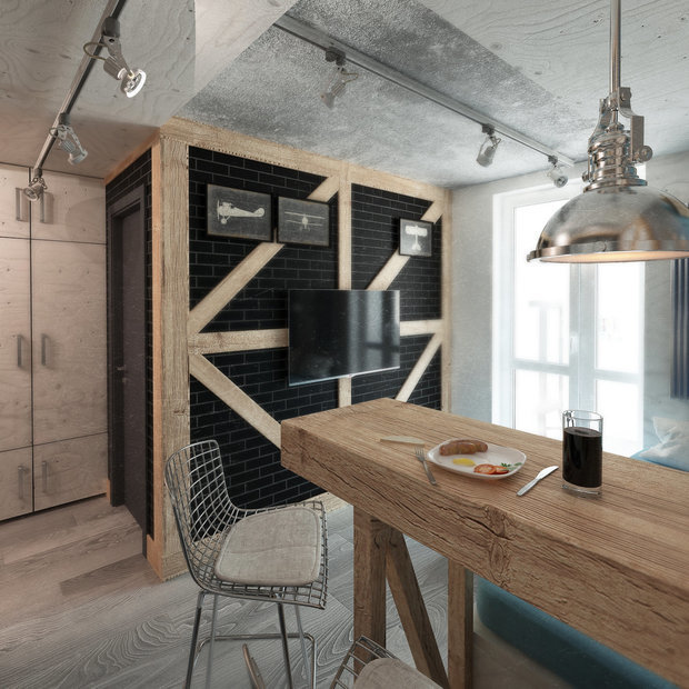 Фотография: Кухня и столовая в стиле Лофт, Гид, напольное покрытие, ламинат – фото на INMYROOM