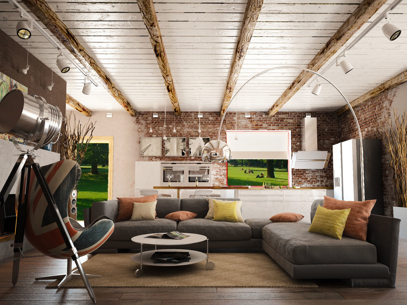 Фотография: Гостиная в стиле Лофт, Квартира, Дом, Дома и квартиры, Проект недели – фото на INMYROOM