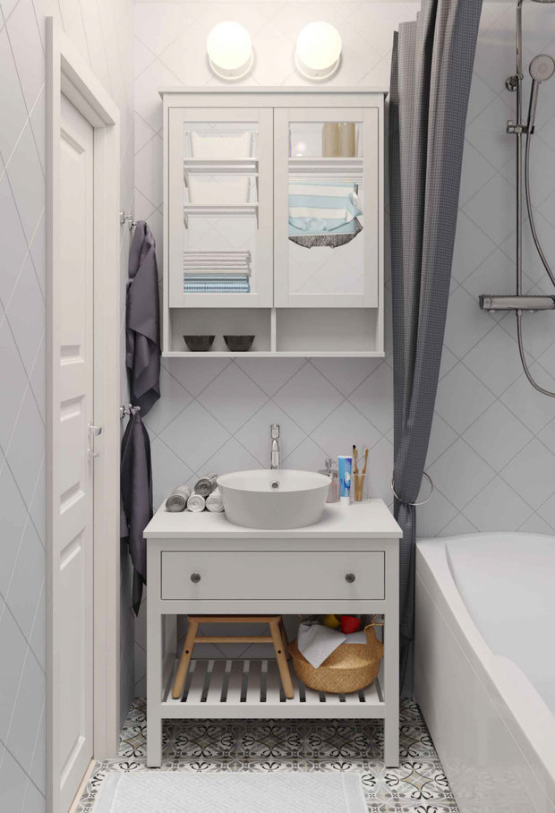 Фотография: Ванная в стиле Скандинавский, Советы, КОПЭ, Мила Колпакова, ИКЕА, КОПЭ-85 – фото на INMYROOM